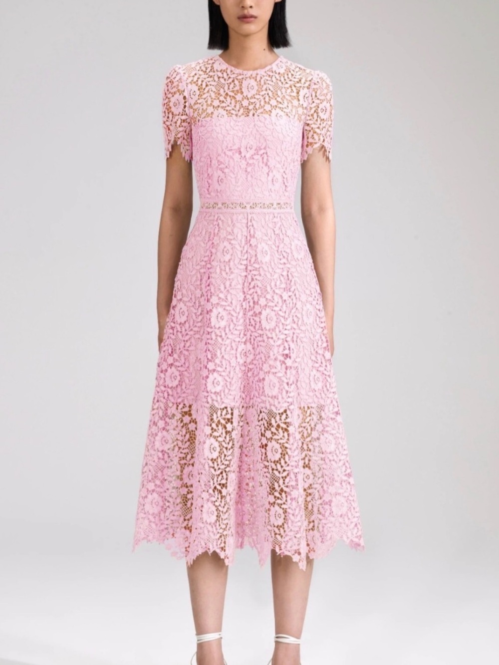 Self-Portrait Rose Lace Midi Dress